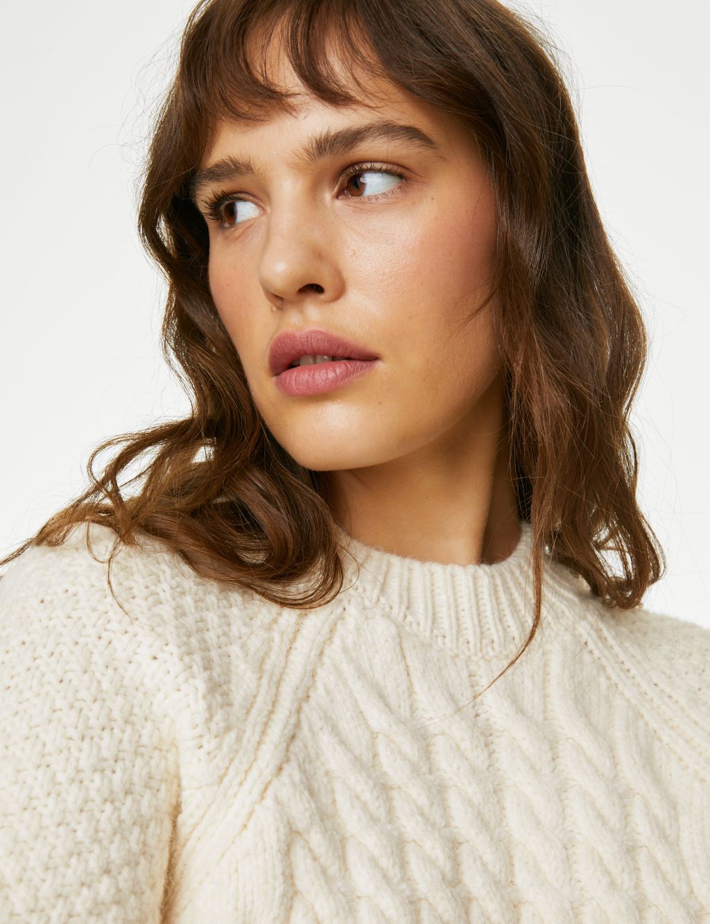 Cable Knit Crew Neck Jumper image 6