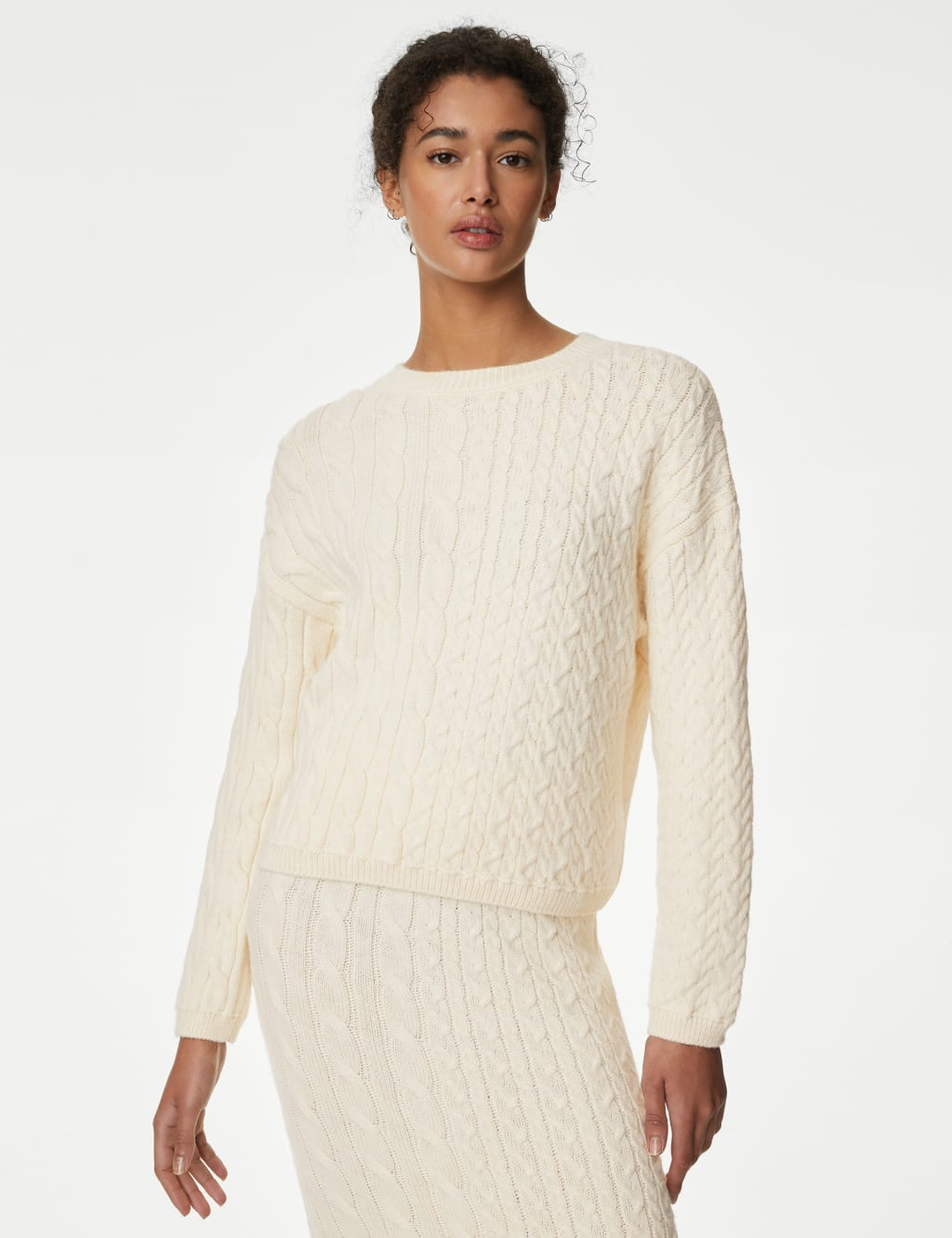 Cable Knit Crew Neck Jumper image 1