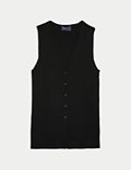 V-neck Button Through Knitted Waistcoat