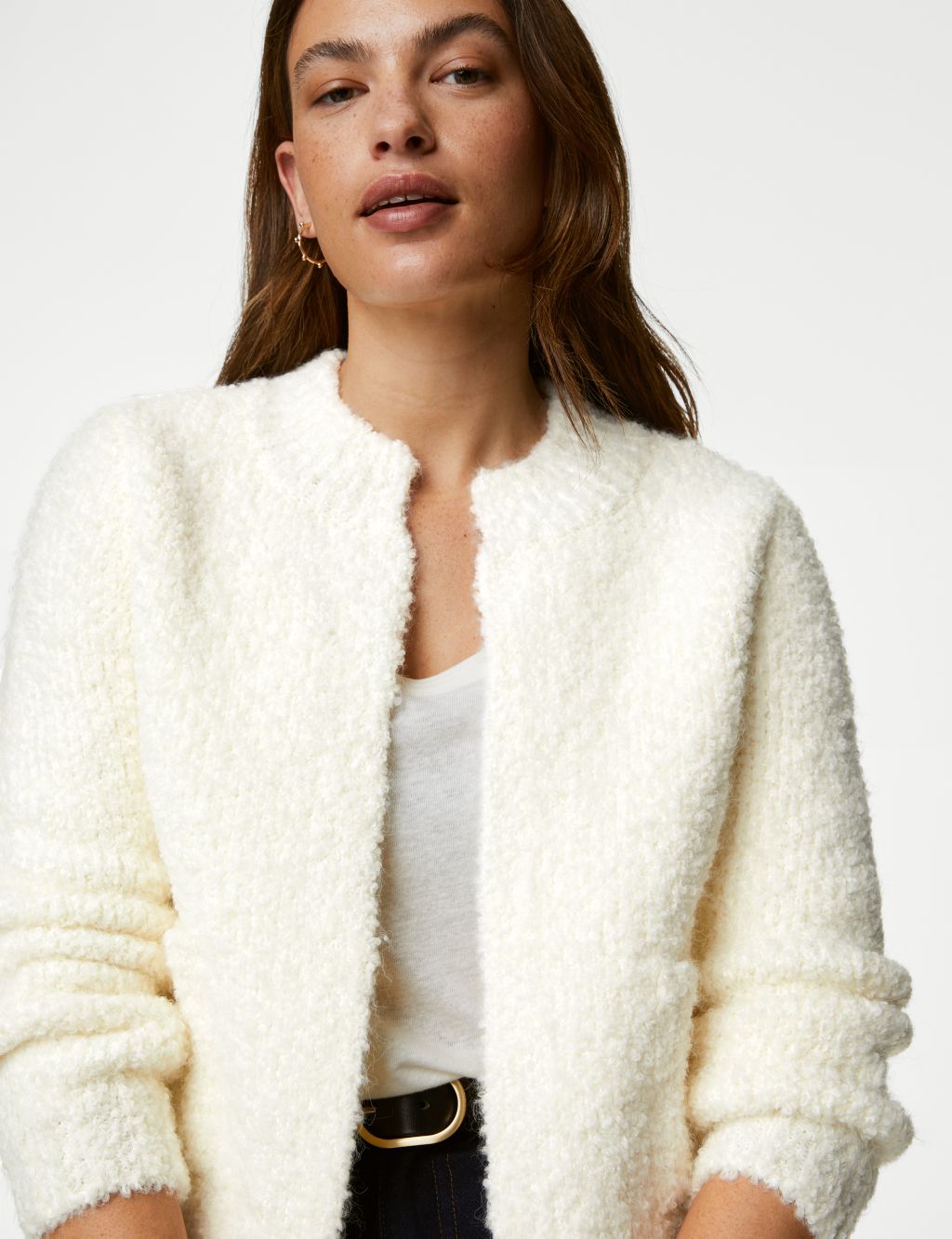 Textured Edge to Edge Knitted Jacket image 1