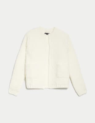 Textured Edge to Edge Knitted Jacket