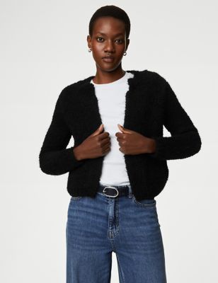 Textured Edge to Edge Knitted Jacket