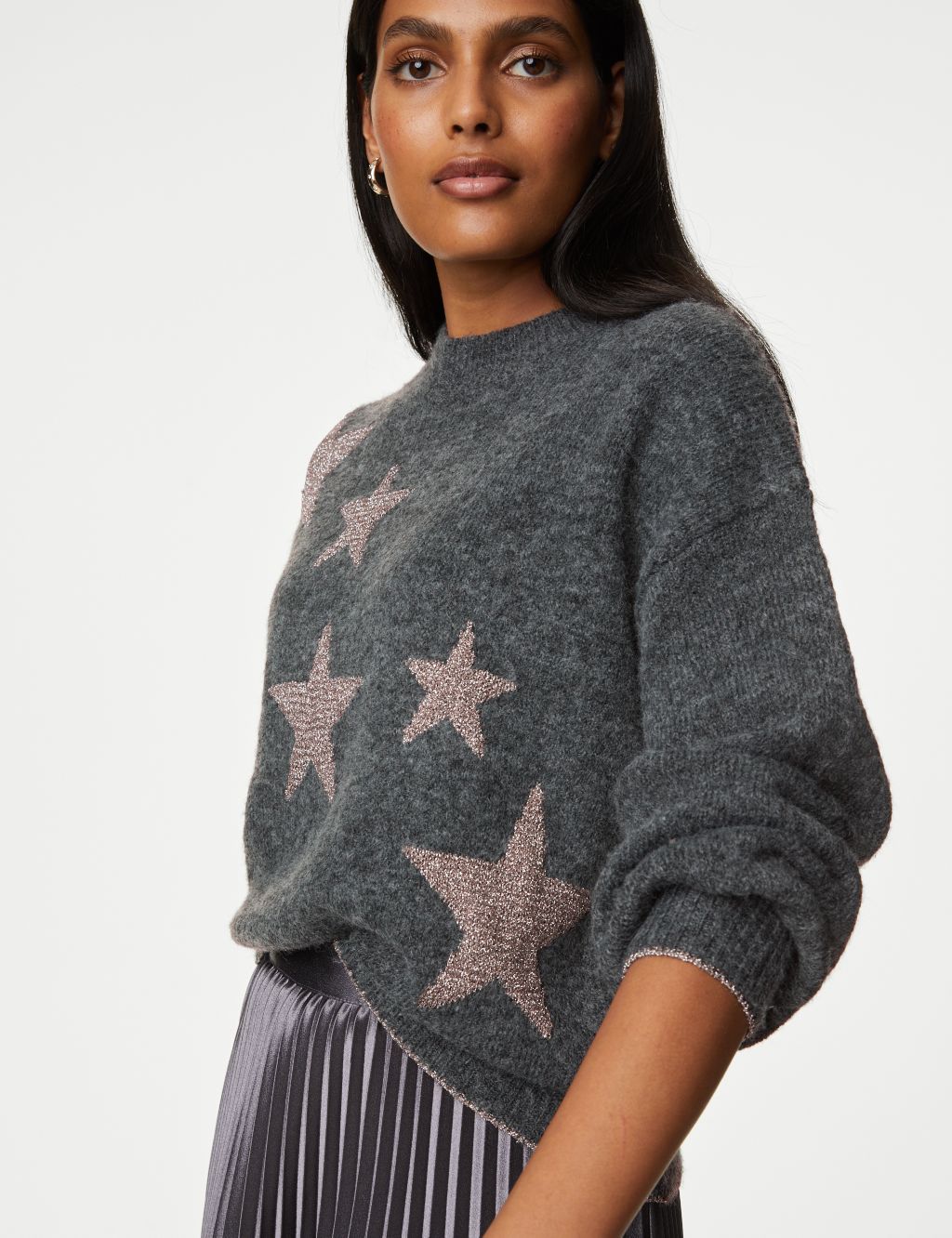 Recycled Blend Star Crew Neck Jumper image 5