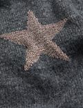 Pull en tissu mélangé recyclé à encolure ronde et motif étoile