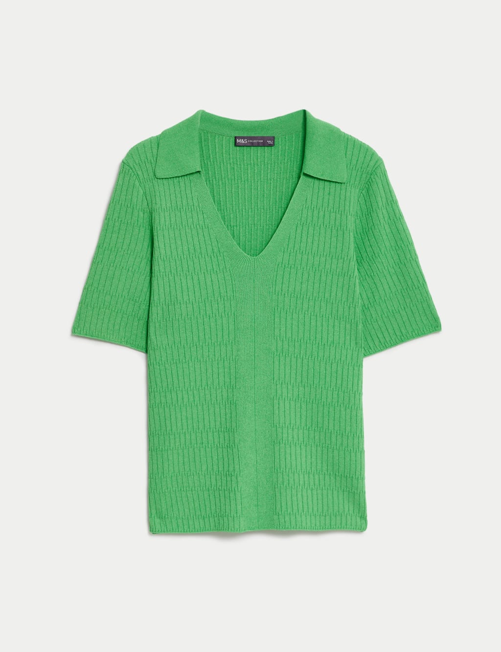 Textured Collared Knitted Top image 2