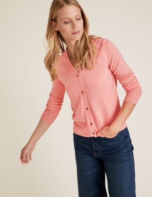 v neck button front cardigan