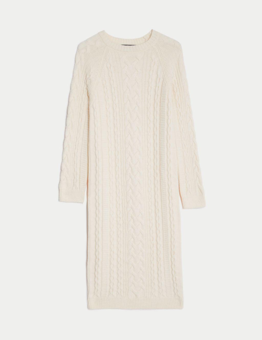 Cable Knit Crew Neck Midi Knitted Dress image 2