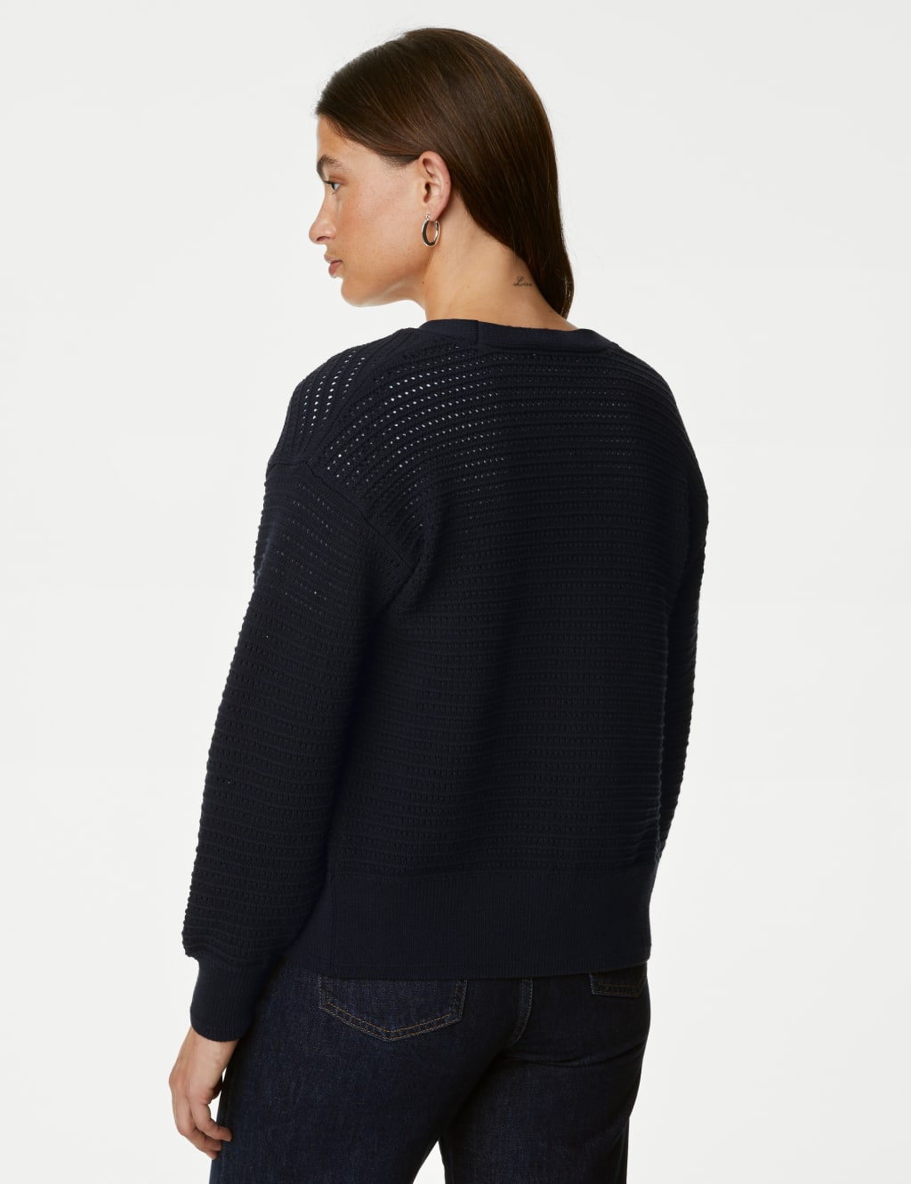Cotton Rich Textured V-Neck Cardigan image 5