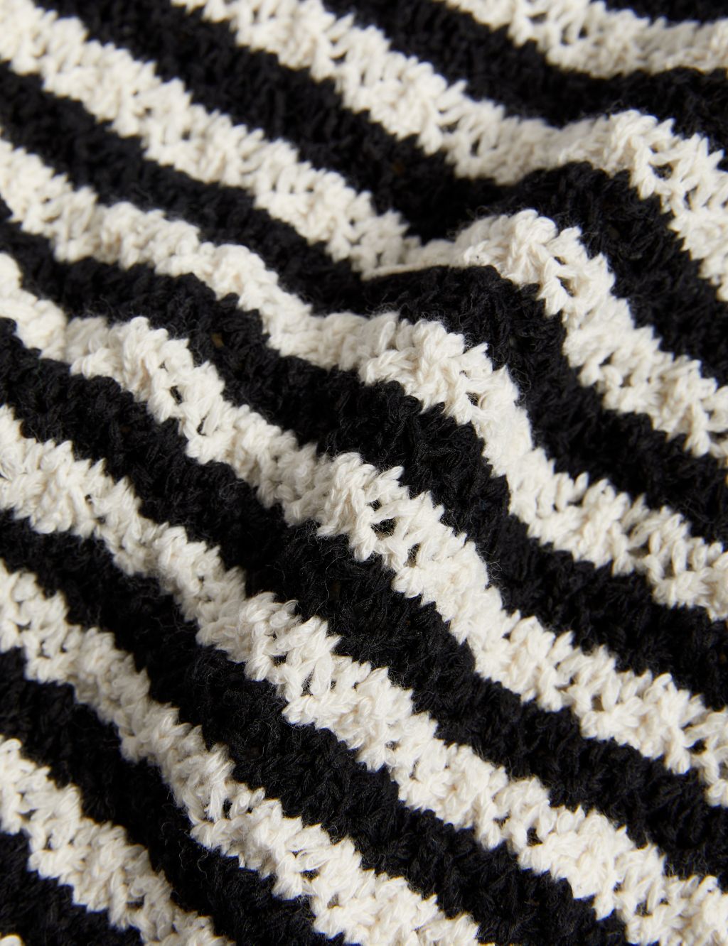 Cotton Rich Striped Textured Jumper image 6