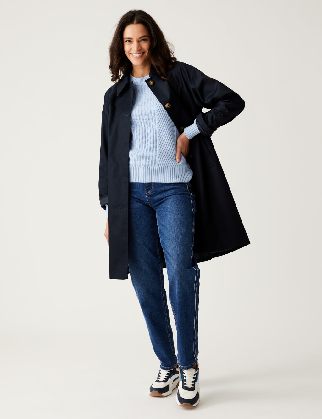Cotton Rich Textured Crew Neck Jumper image 2