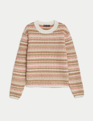 Metallic Fairisle Crew Neck Jumper