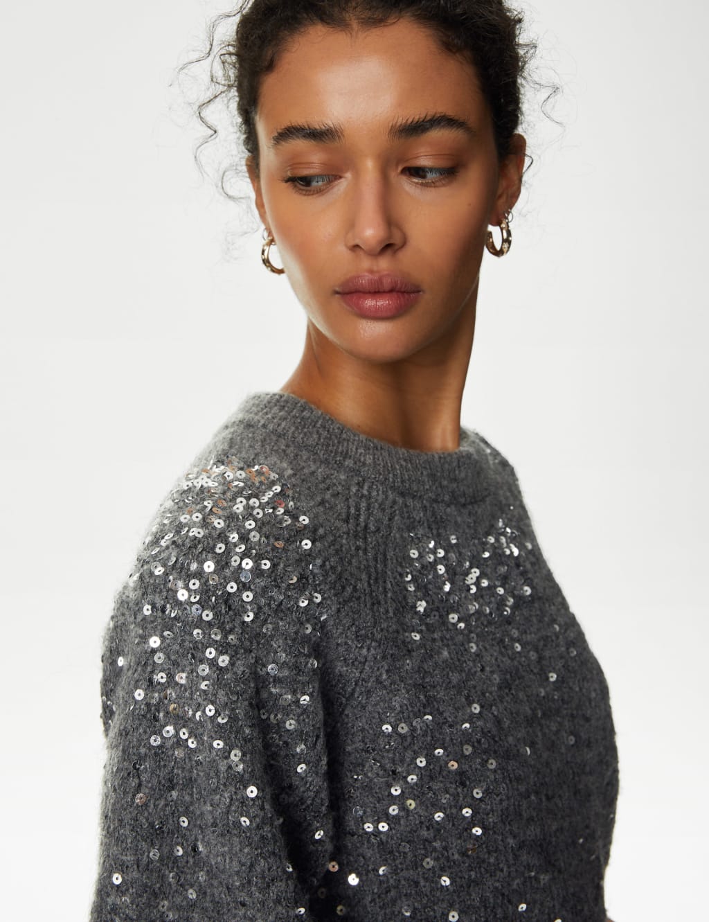 Sequin Crew Neck Jumper