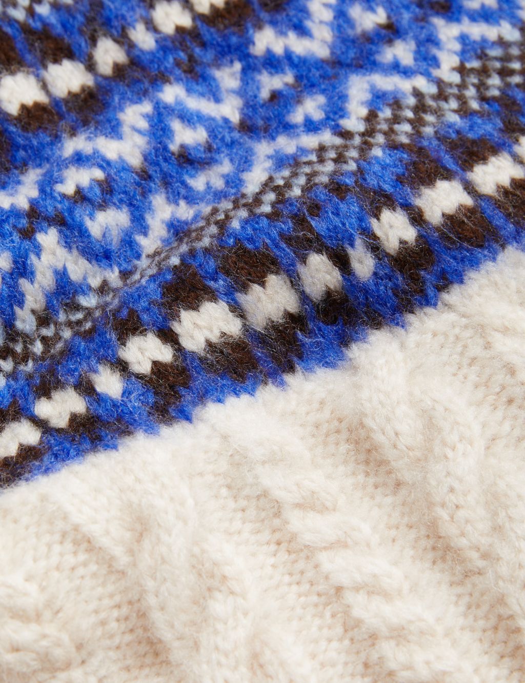 Fair Isle Cable Knit Funnel Neck Jumper image 7