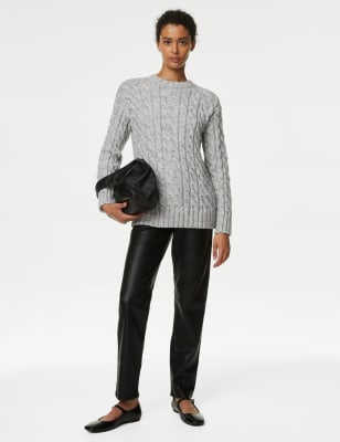 Embellished Cable Knit Jumper - NZ