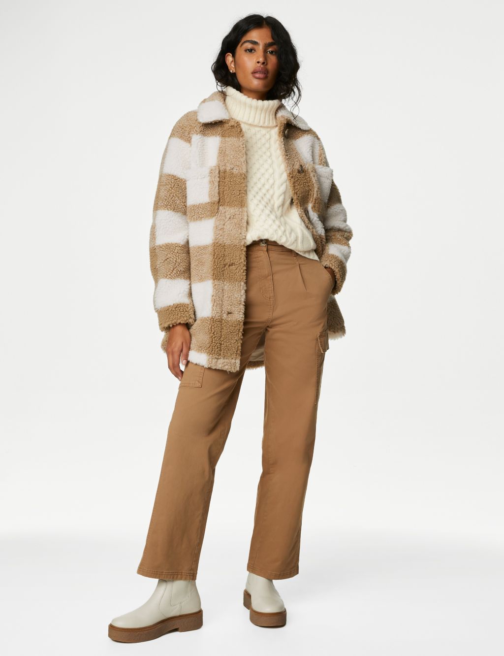 Cable Knit Roll Neck Longline Jumper image 3
