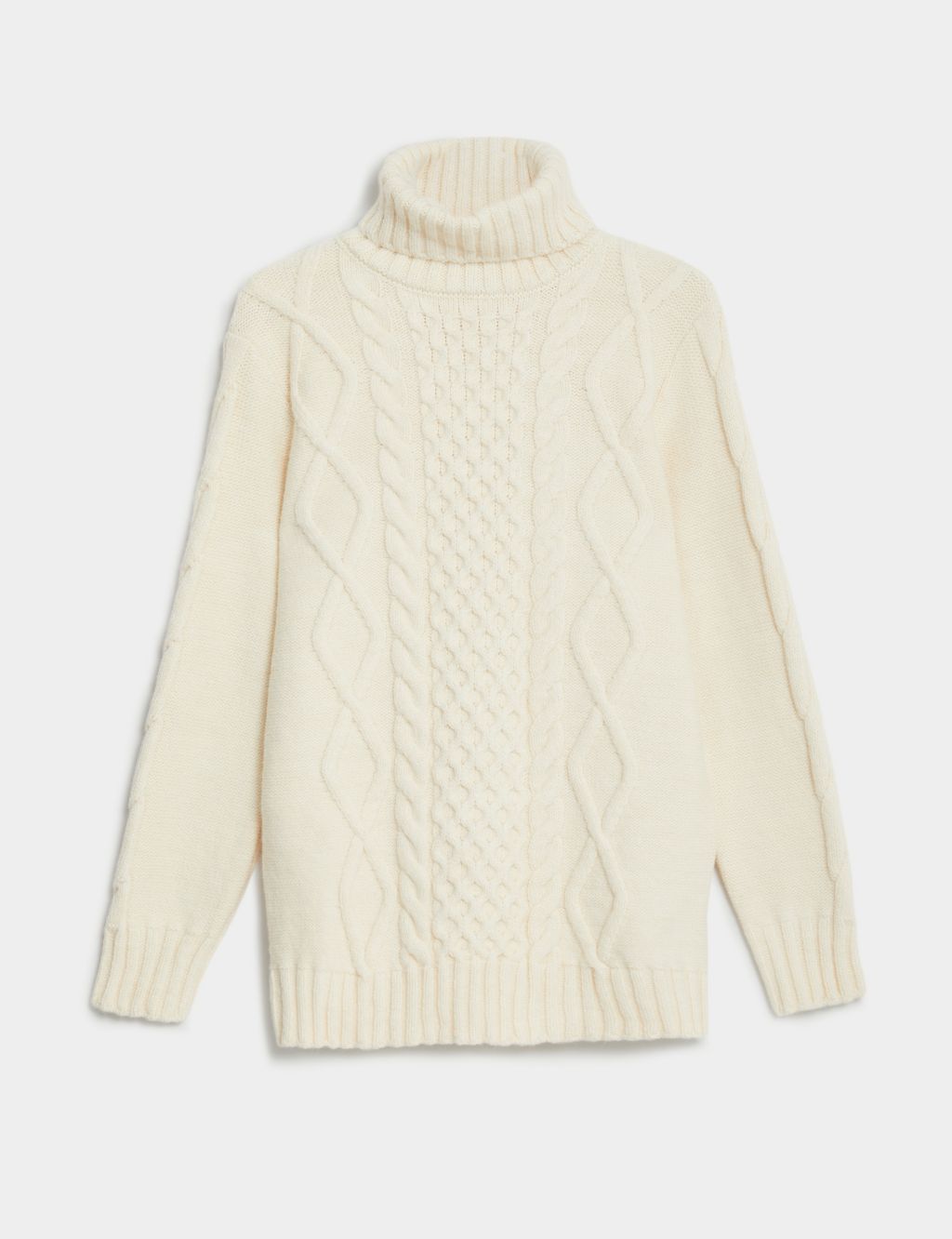 Cable Knit Roll Neck Longline Jumper image 2