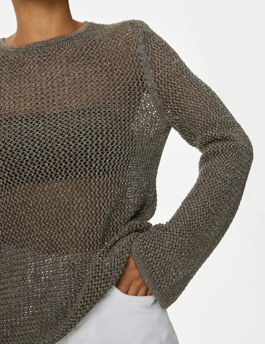 Cotton Blend Sparkly Textured Jumper image 2