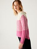 Recycled Blend Cable Knit Ombre Jumper