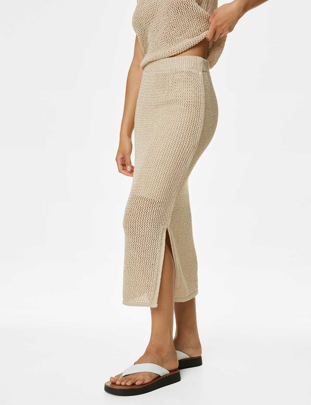 Cotton Blend Sparkly Textured Knitted Skirt image 2