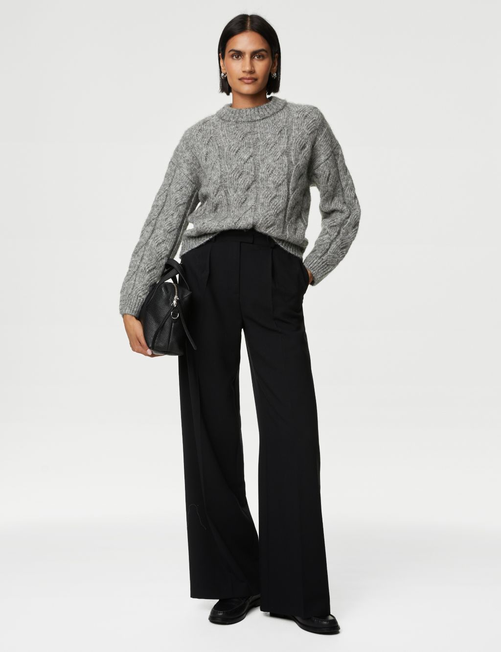 Cable Knit Crew Neck Jumper image 1