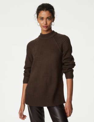 

Womens M&S Collection Ribbed Crew Neck Jumper - Raisin, Raisin