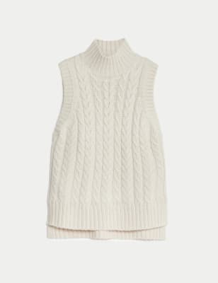 Recycled Blend Cable Knitted Vest