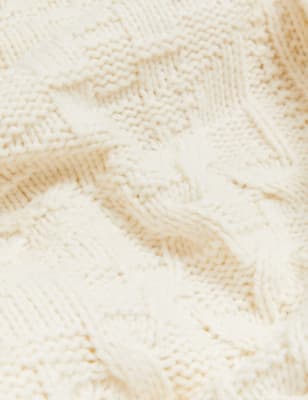 

M&S Collection Jersey largo de punto trenzado con tejido recicladoWomens - Light Cream, Light Cream