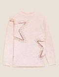 Sequin Star Crew Neck Relaxed Jumper