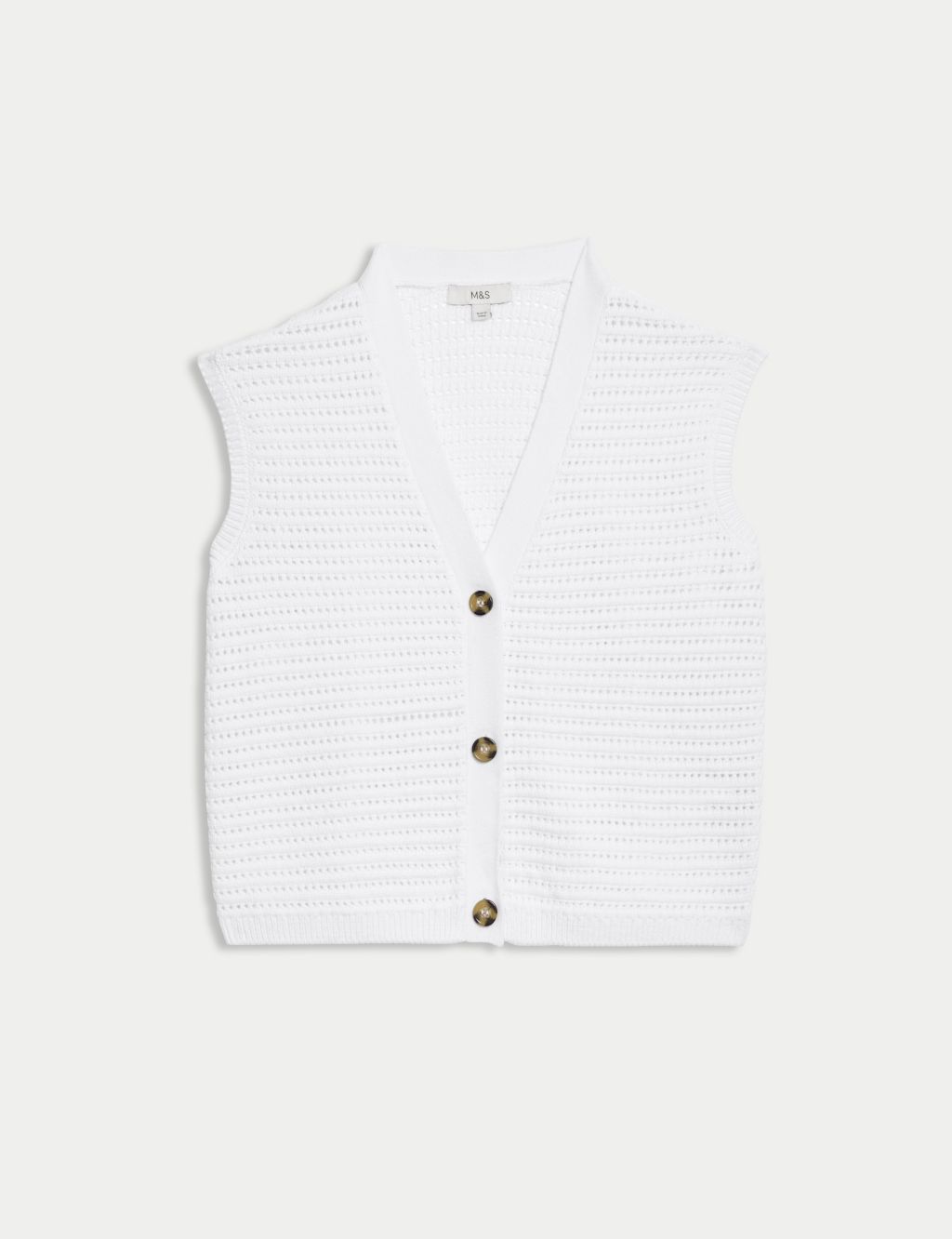 Cotton Rich Textured Knitted Waistcoat