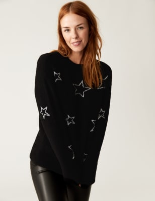 Sparkly Star Crew Neck Jumper - FI