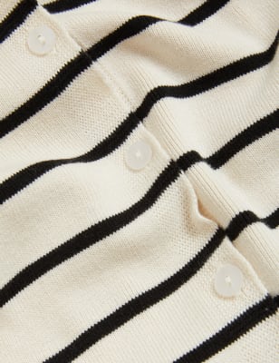 

Womens M&S Collection Striped V-Neck Midi Column Dress - Cream Mix, Cream Mix