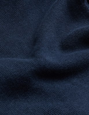

Womens M&S Collection Midi-Strickkleid aus Baumwollmischung mit V-Ausschnitt - Navy, Navy