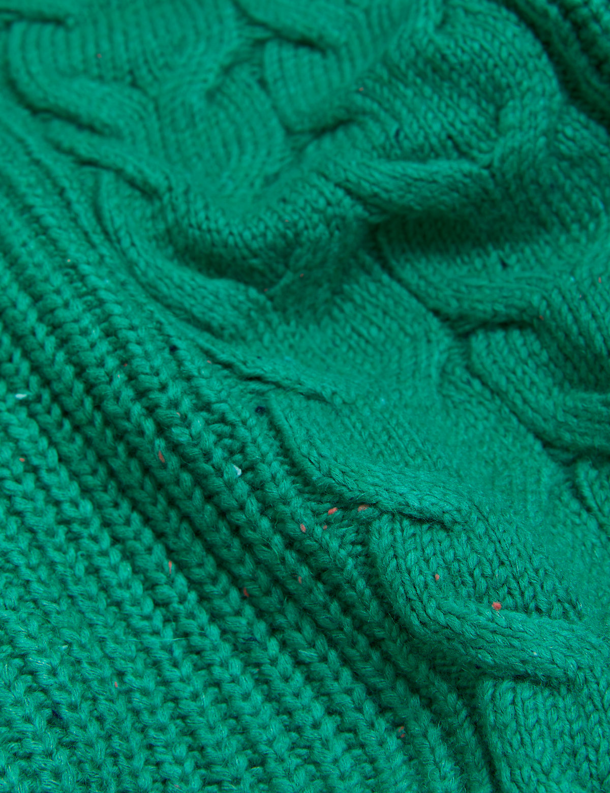 Cotton Rich Cable Knit V-Neck Jumper