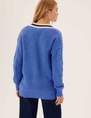 New Coffee V Neck Button Woolen Knit Cardigans Fall AB1057