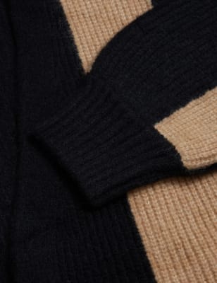 

Womens M&S Collection Recycled Blend Striped V-Neck Cardigan - Black Mix, Black Mix