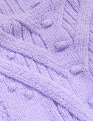 

M&S Collection Jersey de punto trenzado con cuello chimenea con texturaWomens - Dusted Lilac, Dusted Lilac