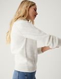 Textured Cable Knit Funnel Neck Jumper
