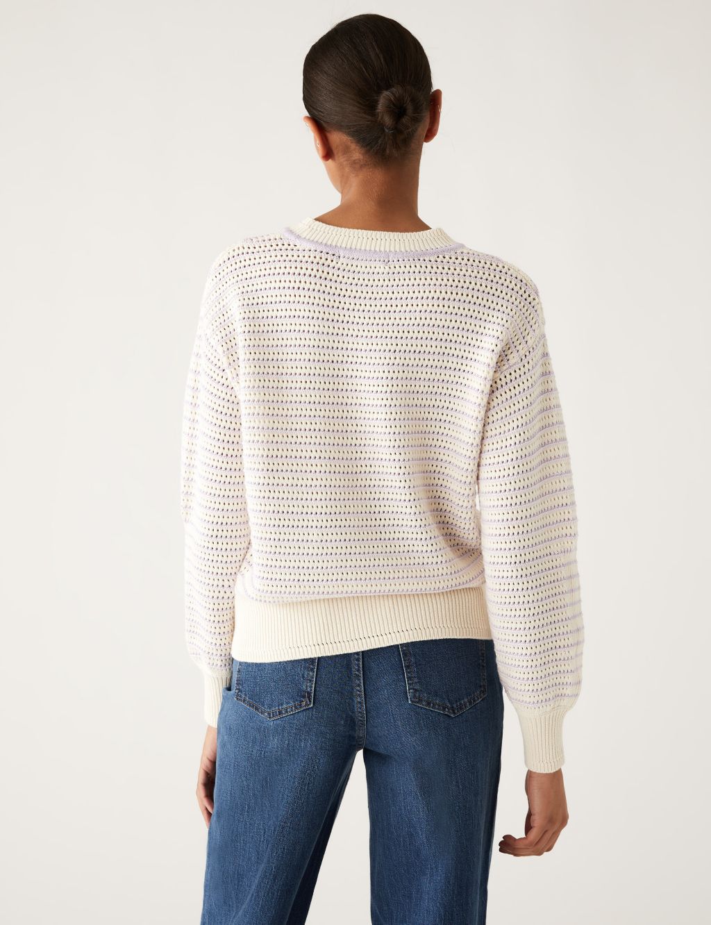 Cotton Rich Striped Relaxed Jumper image 4