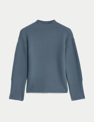 

Womens M&S Collection Ribbed Funnel Neck Jumper - Air Force Blue, Air Force Blue
