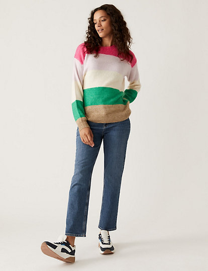 Recycled Blend Striped Crew Neck Jumper
