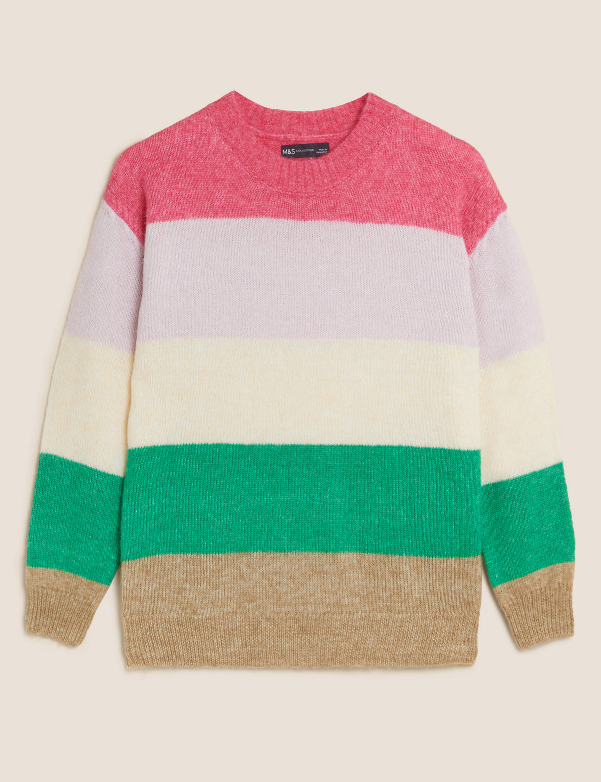 Recycled Blend Striped Crew Neck Jumper