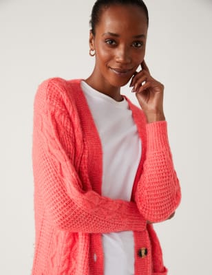 Cable knit boyfriend outlet cardigan