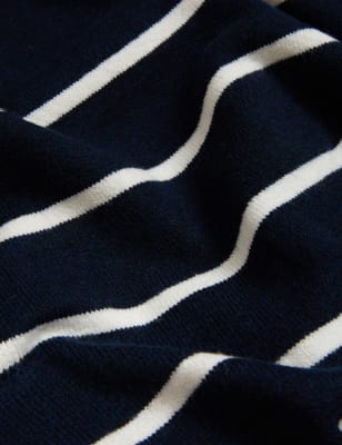 

Womens M&S Collection Recycled Blend Striped Relaxed Cardigan - Navy Mix, Navy Mix