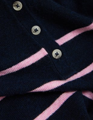 

Womens M&S Collection Bequemer Pullover aus recyceltem Mischmaterial mit Streifen - Navy, Navy