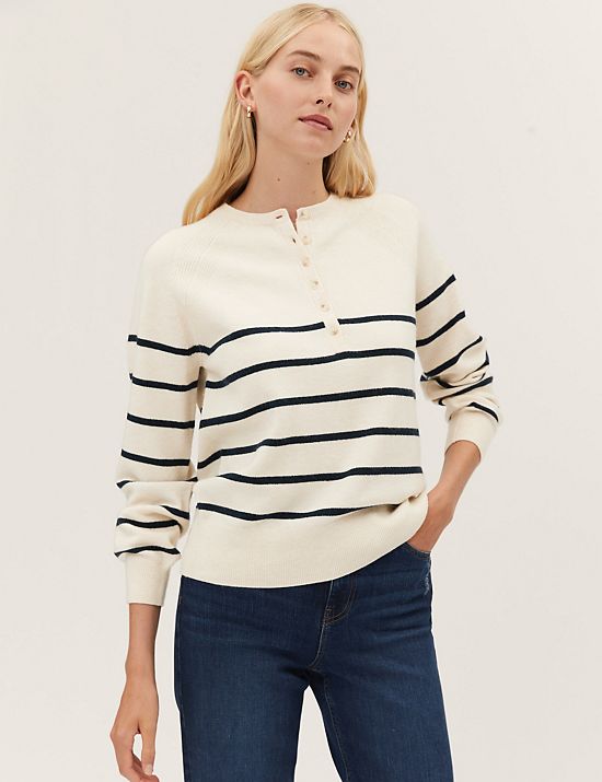 Recycled Blend Striped Relaxed Jumper
