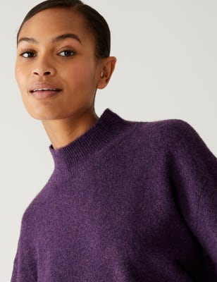 

Womens M&S Collection Funnel Neck Jumper - Bright Mauve, Bright Mauve