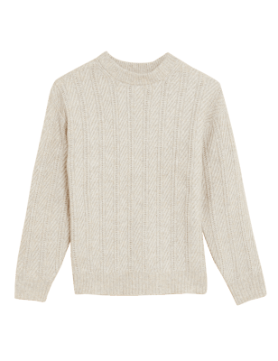 

M&S Collection Jersey con escote cerrado texturizado recicladoWomens - Oatmeal, Oatmeal