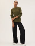 Recycled Blend Textured Crew Neck Jumper