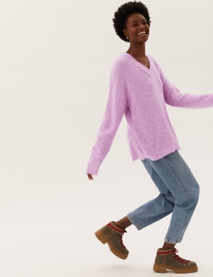 

M&S Collection Jersey informal de escote en picoWomens - Medium Lavender, Medium Lavender