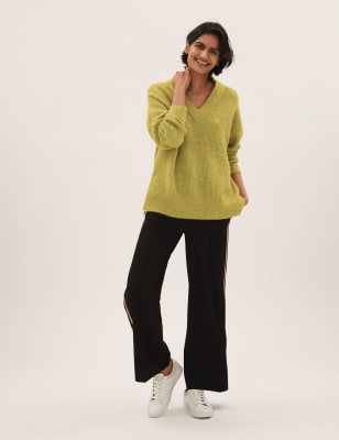 

Womens M&S Collection V-Neck Relaxed Jumper - Chartreuse, Chartreuse